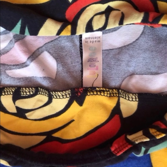 Lularoe Beauty and the Beast Rose leggings - Picture 3 of 3